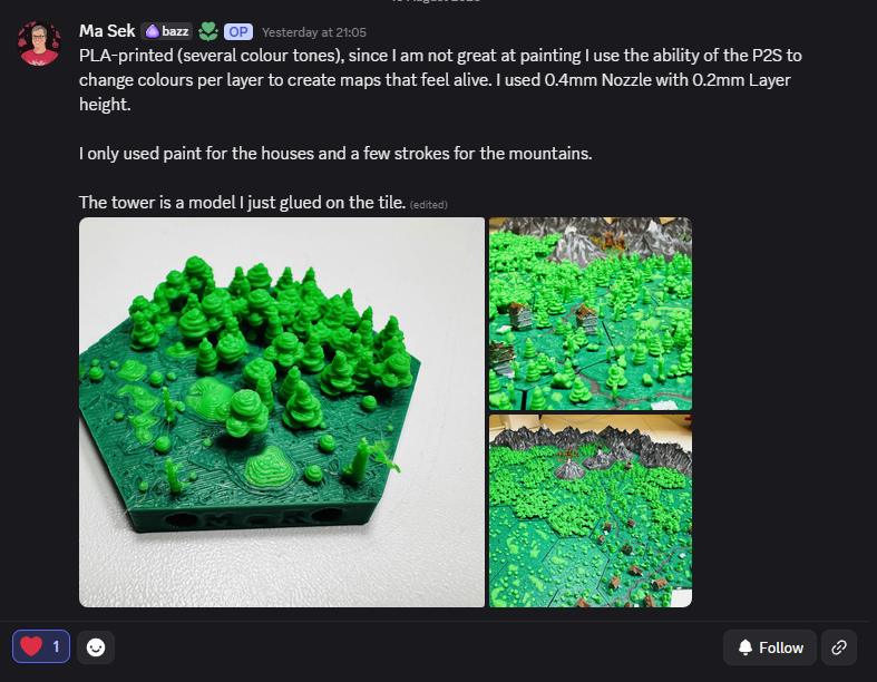 Kotskiy Master of Realms FDM printed hex terrain tiles