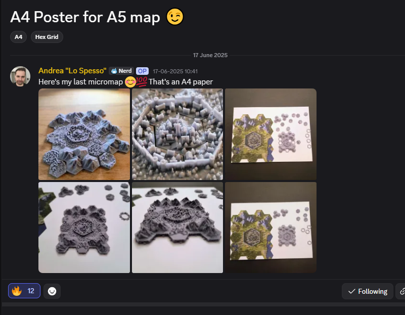 Andrea Lo Spesso Master of Realms printed hex tile map
