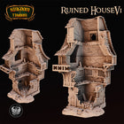 Abandoned Buildings Pack - Set of 5 digital STL gallery - ruined-housev1-1