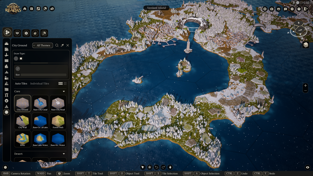 Master of Realms map editor interface