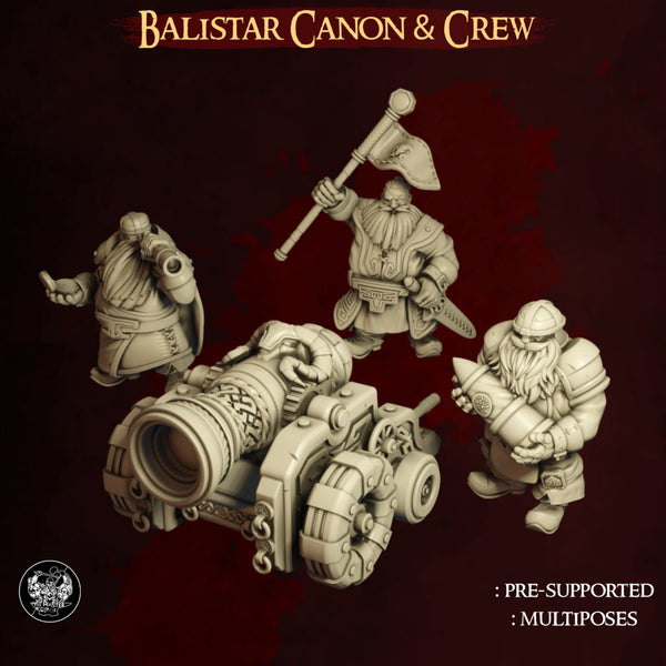 Balistar Canon & Crew - Dwarf Army digital STL preview 2