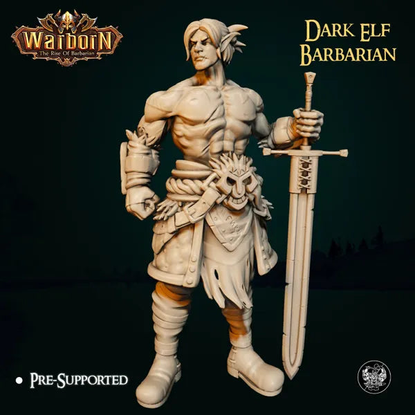 Dark Elf Barbarian digital STL preview