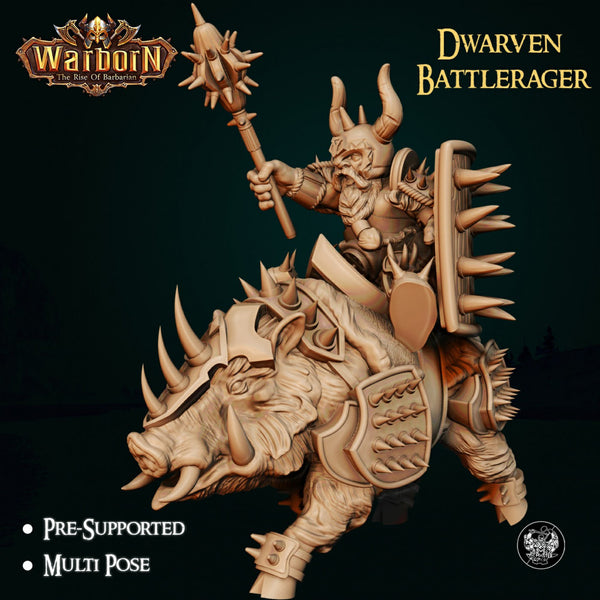 Dwarf Battlerager digital STL preview 1