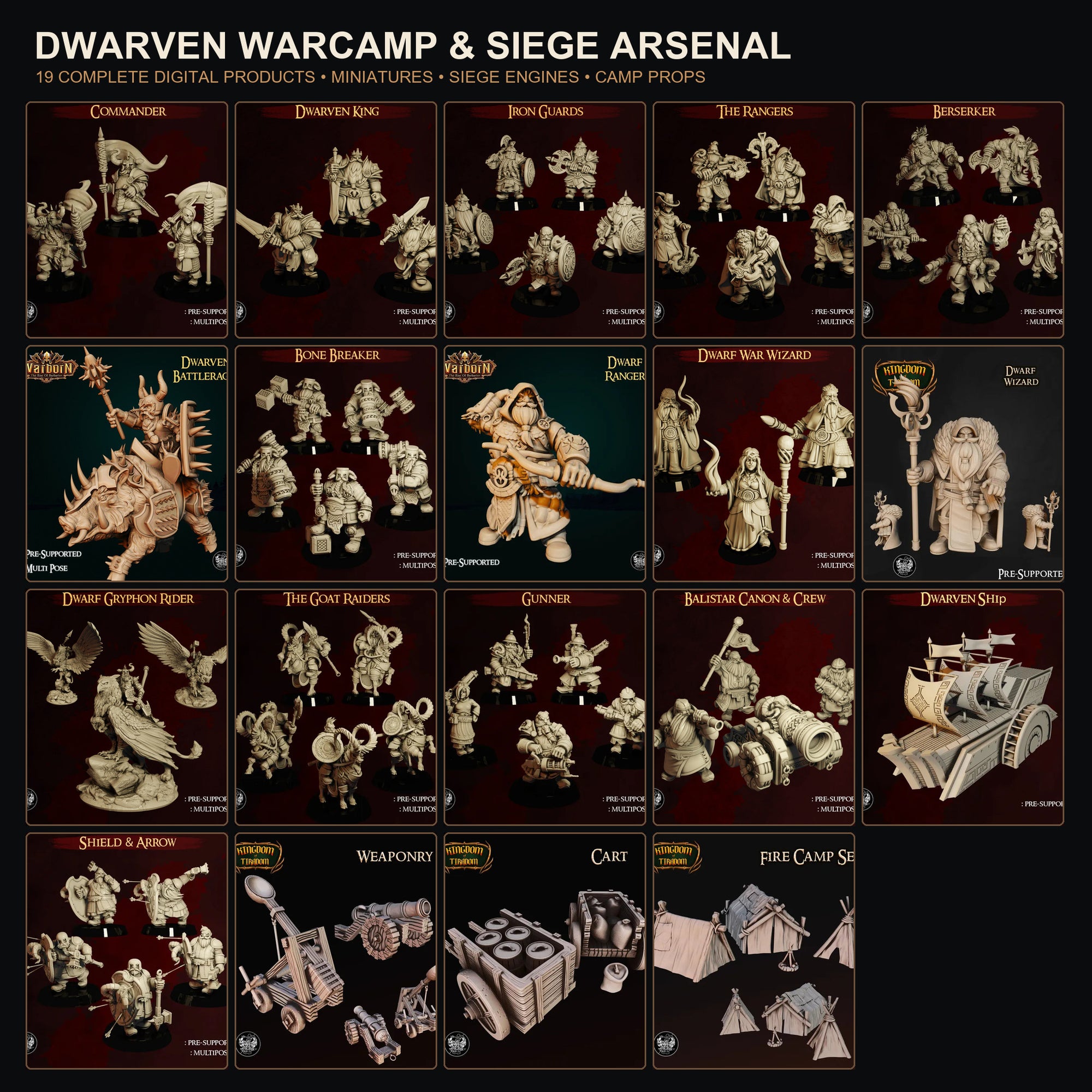Dwarven Warcamp & Siege Arsenal complete 19-product overview