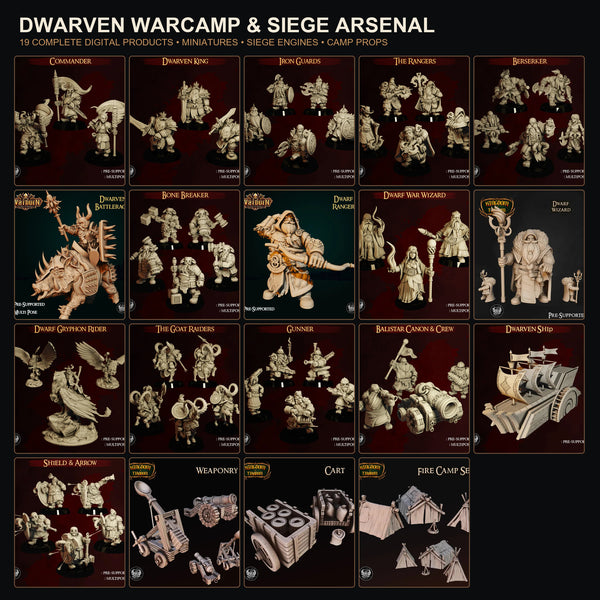 Dwarven Warcamp & Siege Arsenal complete 19-product overview