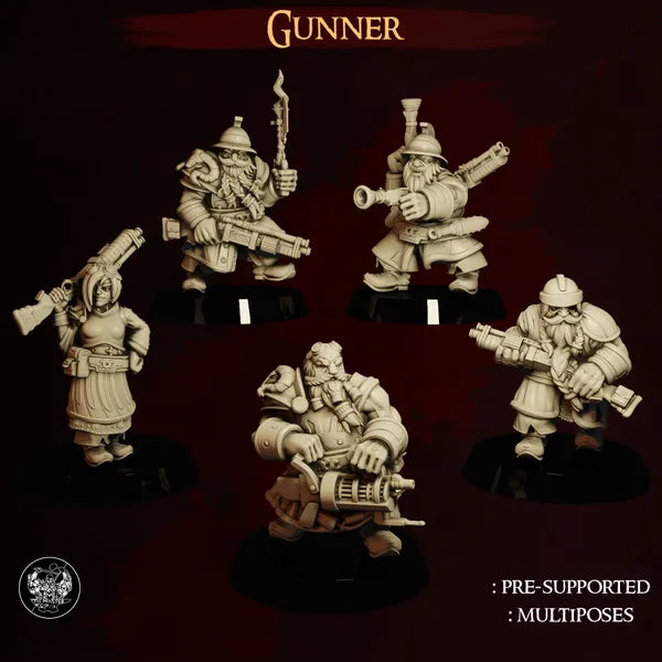 Dwarven Gunner Crew digital STL preview