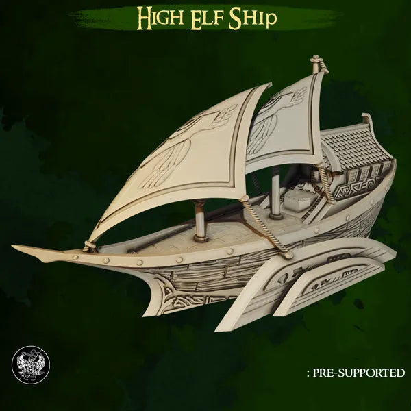 Elf Sailing Ship digital STL preview