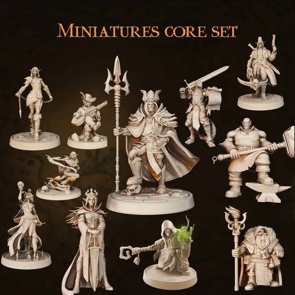 Classic Heroes Collection - Set of 10 Miniatures digital STL preview