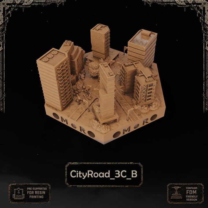 Apocalypse City Road Tiles printable STL tile preview 3 — included tile image 3