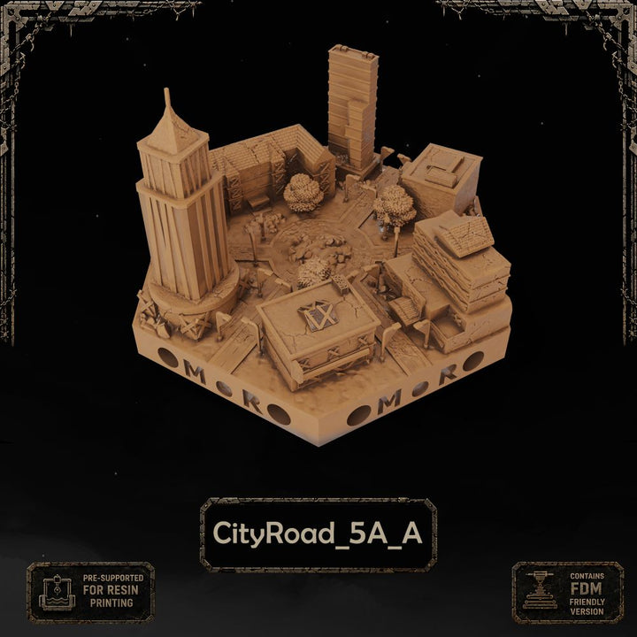 Apocalypse City Road Tiles printable STL tile preview 4 — included tile image 4