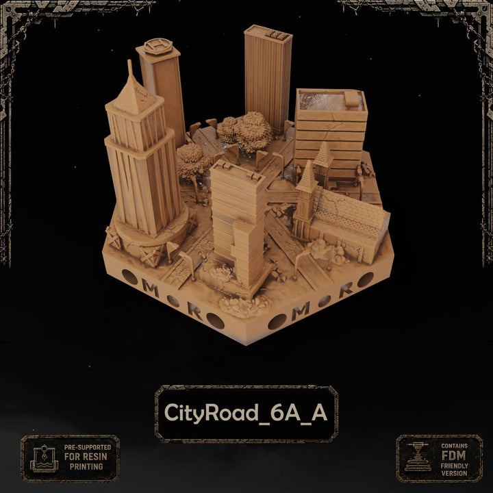 Apocalypse City Road Tiles printable STL tile preview 5 — included tile image 5