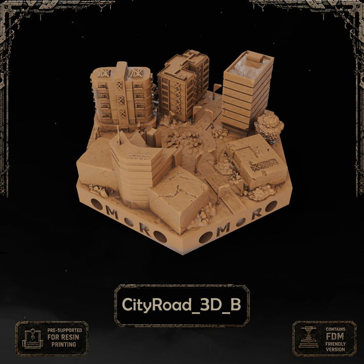 Apocalypse City Road Tiles printable STL tile preview 8 — included tile image 8