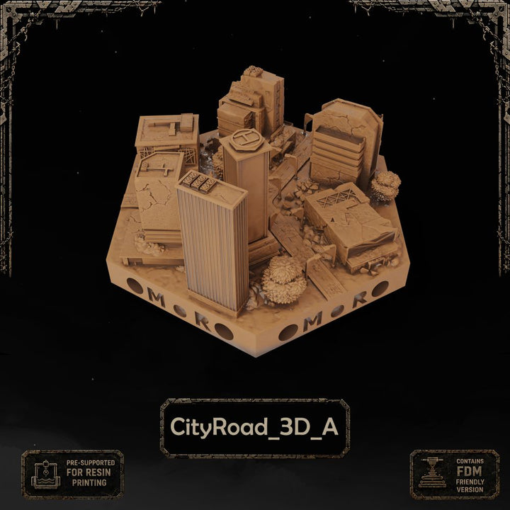 Apocalypse City Road Tiles printable STL tile preview 21 — included tile image 21