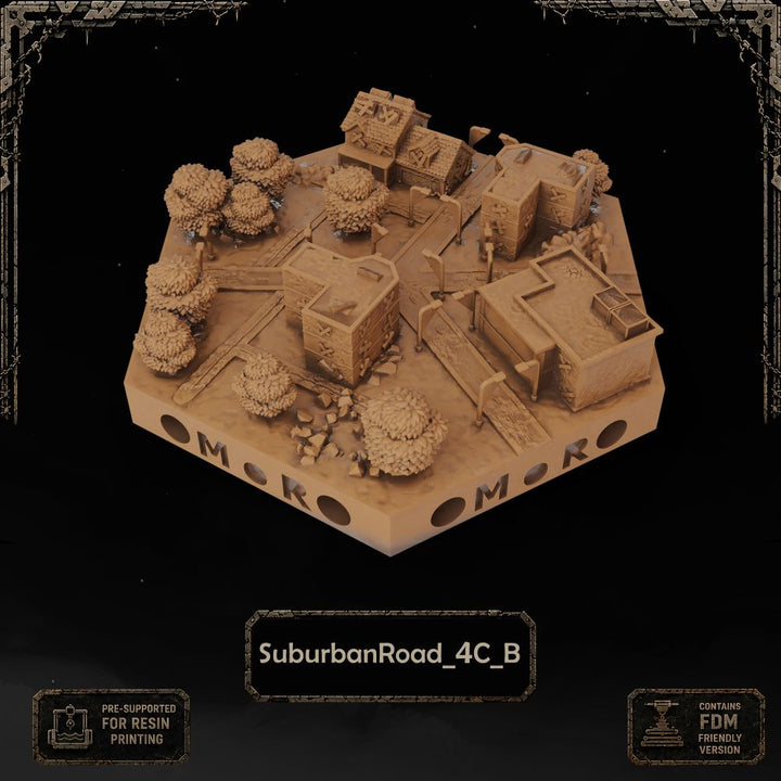 Apocalypse Suburban Road Tiles printable STL tile preview 3 — included tile image 3