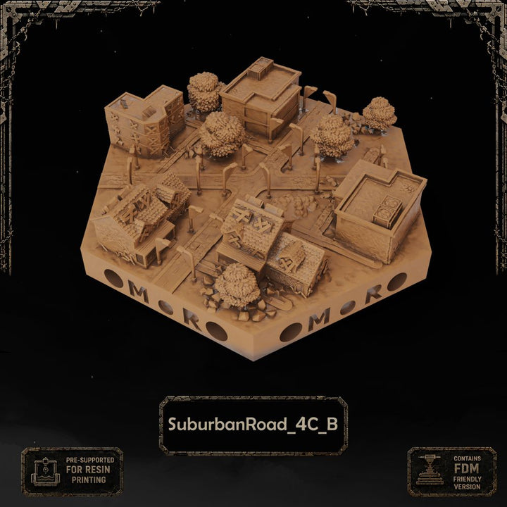 Apocalypse Suburban Road Tiles printable STL tile preview 4 — included tile image 4