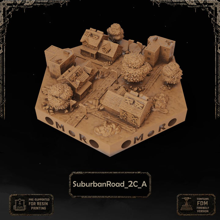 Apocalypse Suburban Road Tiles printable STL tile preview 11 — included tile image 11