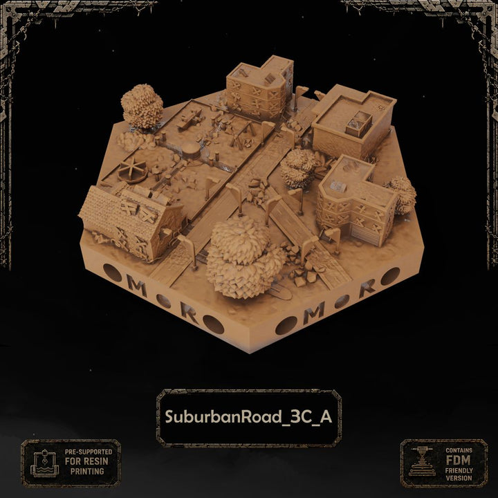 Apocalypse Suburban Road Tiles printable STL tile preview 20 — included tile image 20