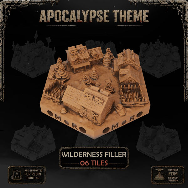 Apocalypse Wilderness Filler Tiles printable STL tile preview 1