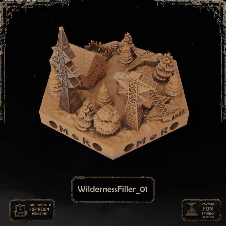 Apocalypse Wilderness Filler Tiles printable STL tile preview 4 — included tile image 4