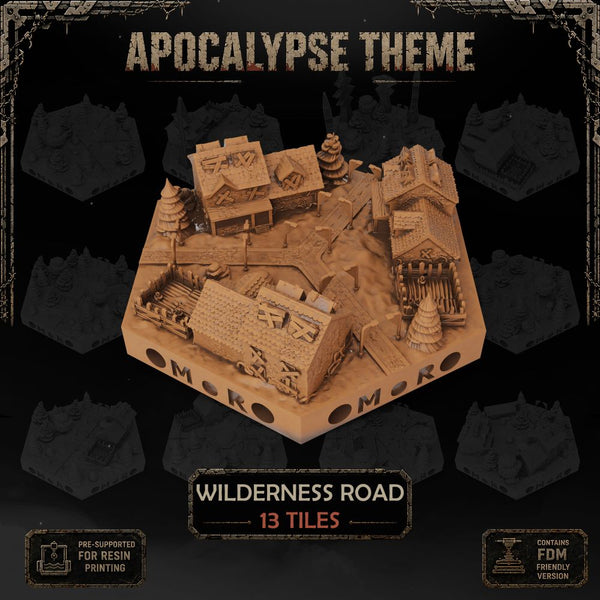 Apocalypse Wilderness Road Tiles printable STL tile preview 1