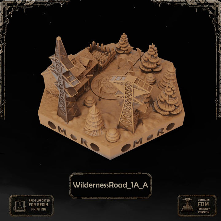 Apocalypse Wilderness Road Tiles printable STL tile preview 2 — included tile image 2