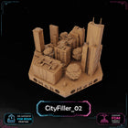 Cyberpunk City Filler Tiles printable STL tile preview 3