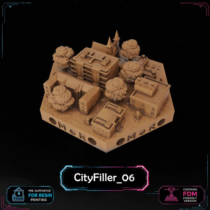 Cyberpunk City Filler Tiles printable STL tile preview 4 — included tile image 4