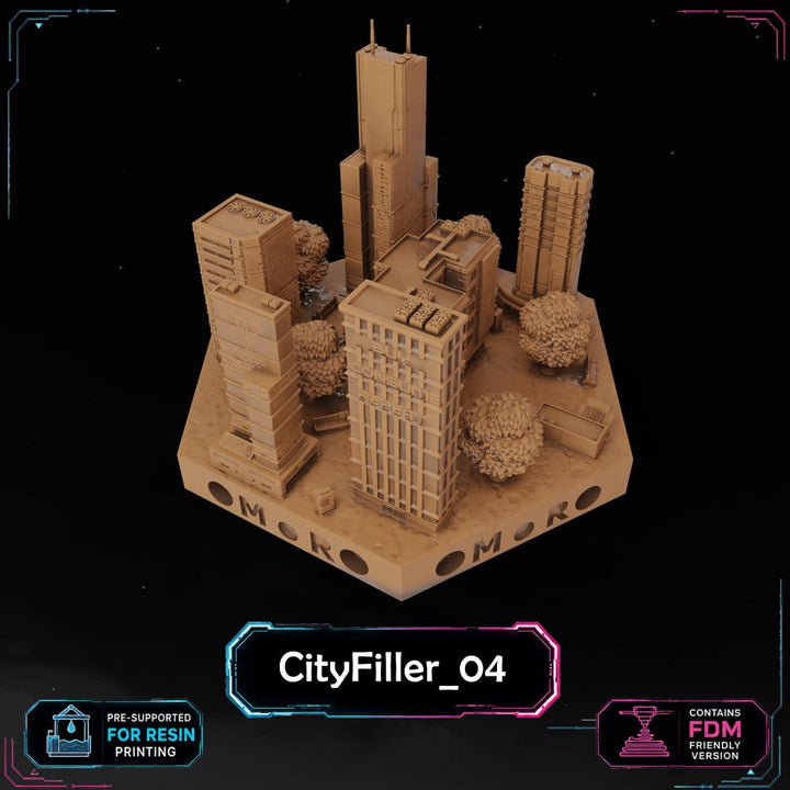 Cyberpunk City Filler Tiles printable STL tile preview 5 — included tile image 5
