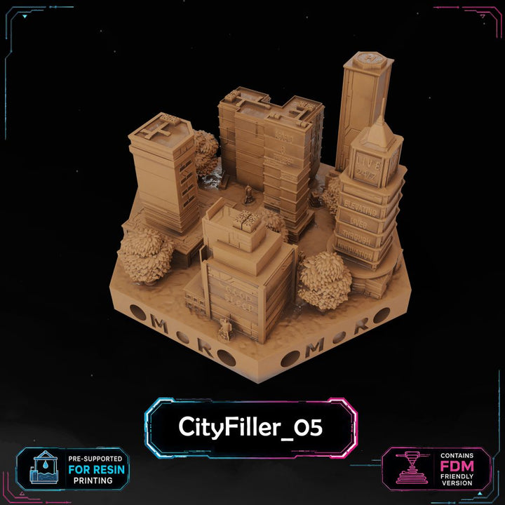 Cyberpunk City Filler Tiles printable STL tile preview 6 — included tile image 6