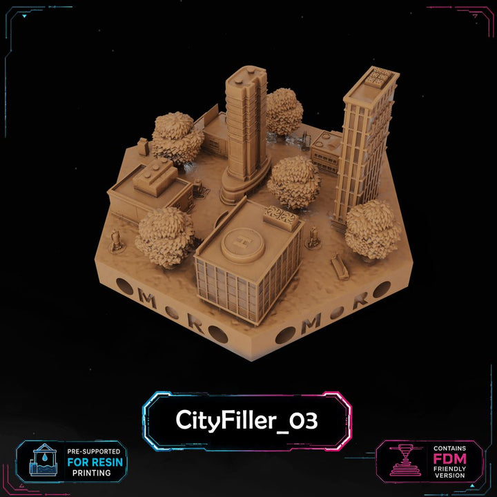 Cyberpunk City Filler Tiles printable STL tile preview 7 — included tile image 7