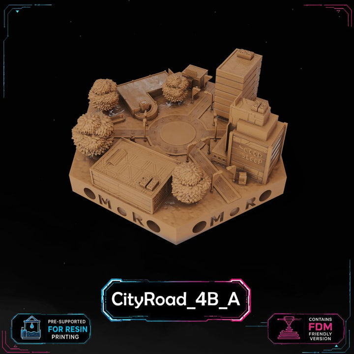 Cyberpunk City Road Tiles printable STL tile preview 2 — included tile image 2