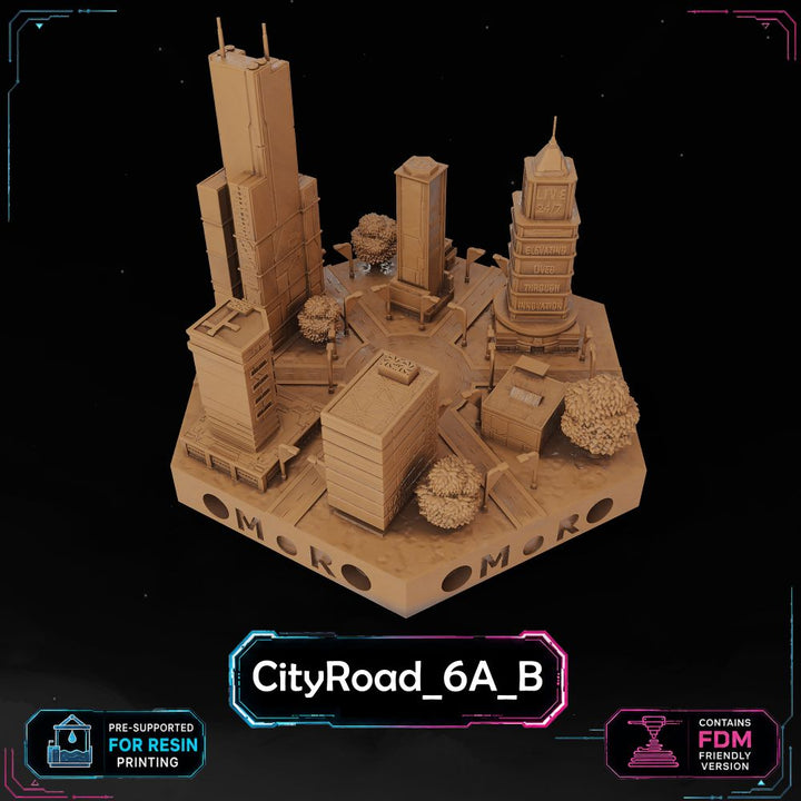 Cyberpunk City Road Tiles printable STL tile preview 3 — included tile image 3