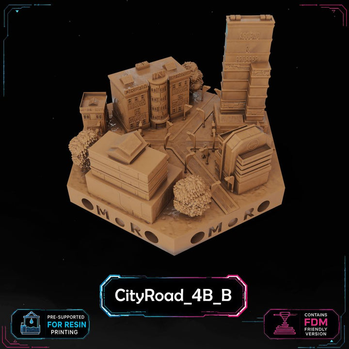 Cyberpunk City Road Tiles printable STL tile preview 4 — included tile image 4