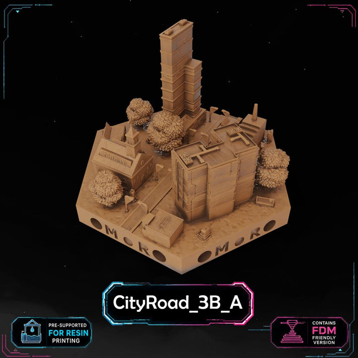 Cyberpunk City Road Tiles printable STL tile preview 6 — included tile image 6