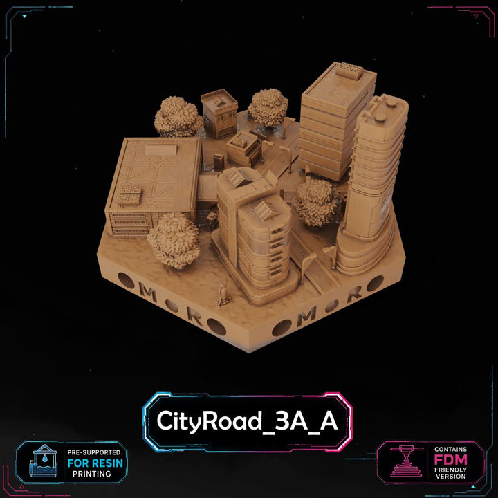 Cyberpunk City Road Tiles printable STL tile preview 7 — included tile image 7
