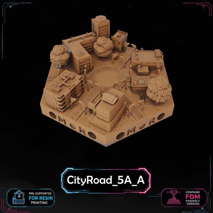 Cyberpunk City Road Tiles printable STL tile preview 8 — included tile image 8