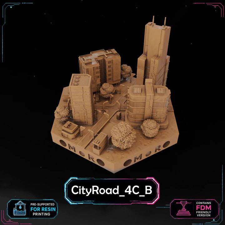 Cyberpunk City Road Tiles printable STL tile preview 9 — included tile image 9