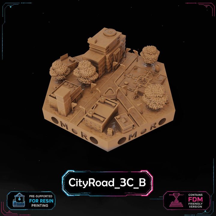 Cyberpunk City Road Tiles printable STL tile preview 10 — included tile image 10