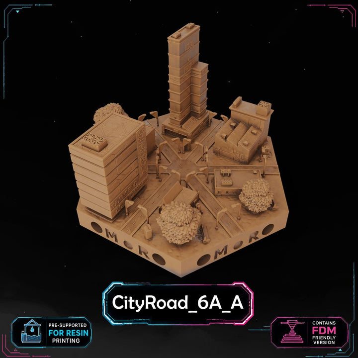 Cyberpunk City Road Tiles printable STL tile preview 11 — included tile image 11