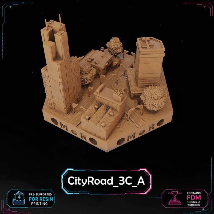 Cyberpunk City Road Tiles printable STL tile preview 12 — included tile image 12