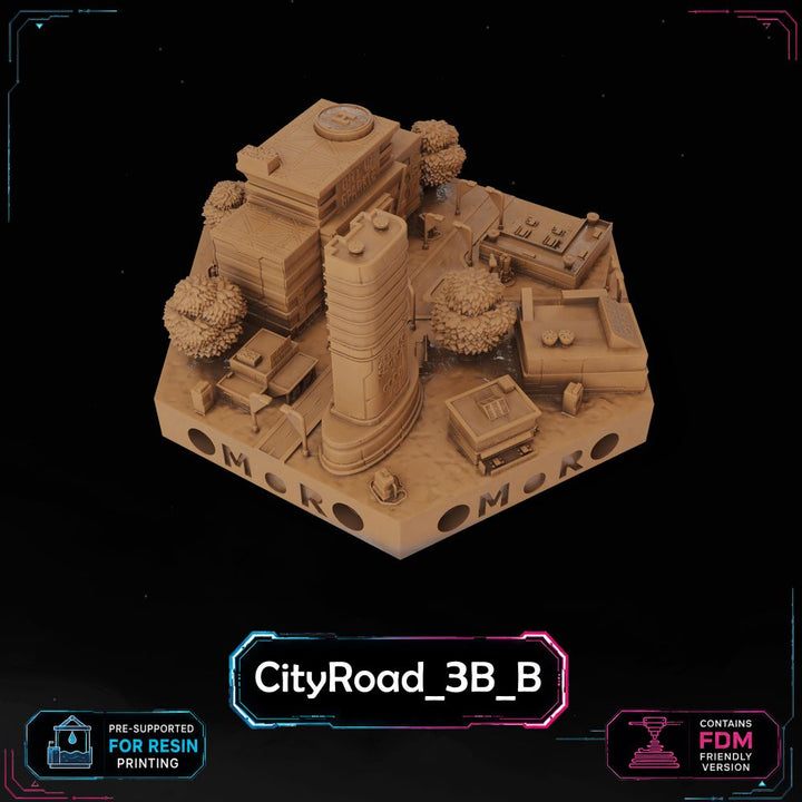 Cyberpunk City Road Tiles printable STL tile preview 14 — included tile image 14