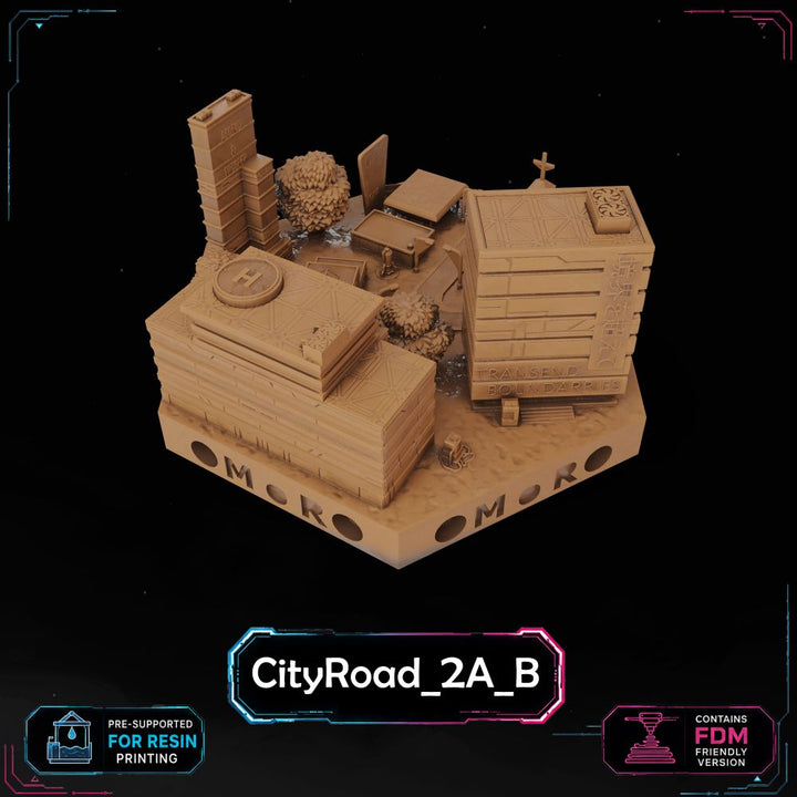 Cyberpunk City Road Tiles printable STL tile preview 15 — included tile image 15