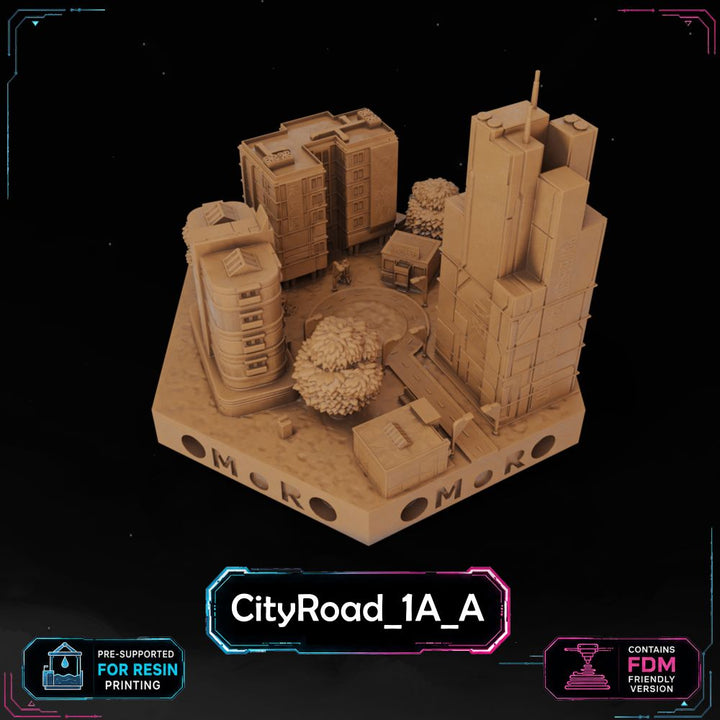 Cyberpunk City Road Tiles printable STL tile preview 16 — included tile image 16