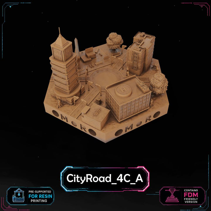 Cyberpunk City Road Tiles printable STL tile preview 19 — included tile image 19