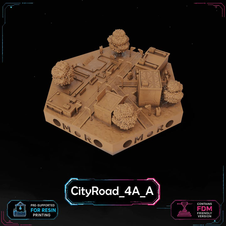Cyberpunk City Road Tiles printable STL tile preview 20 — included tile image 20