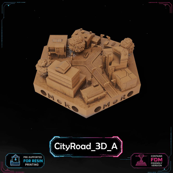 Cyberpunk City Road Tiles printable STL tile preview 21 — included tile image 21