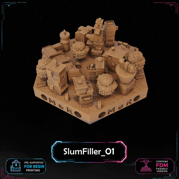 Cyberpunk Slum Filler Tiles printable STL tile preview 2