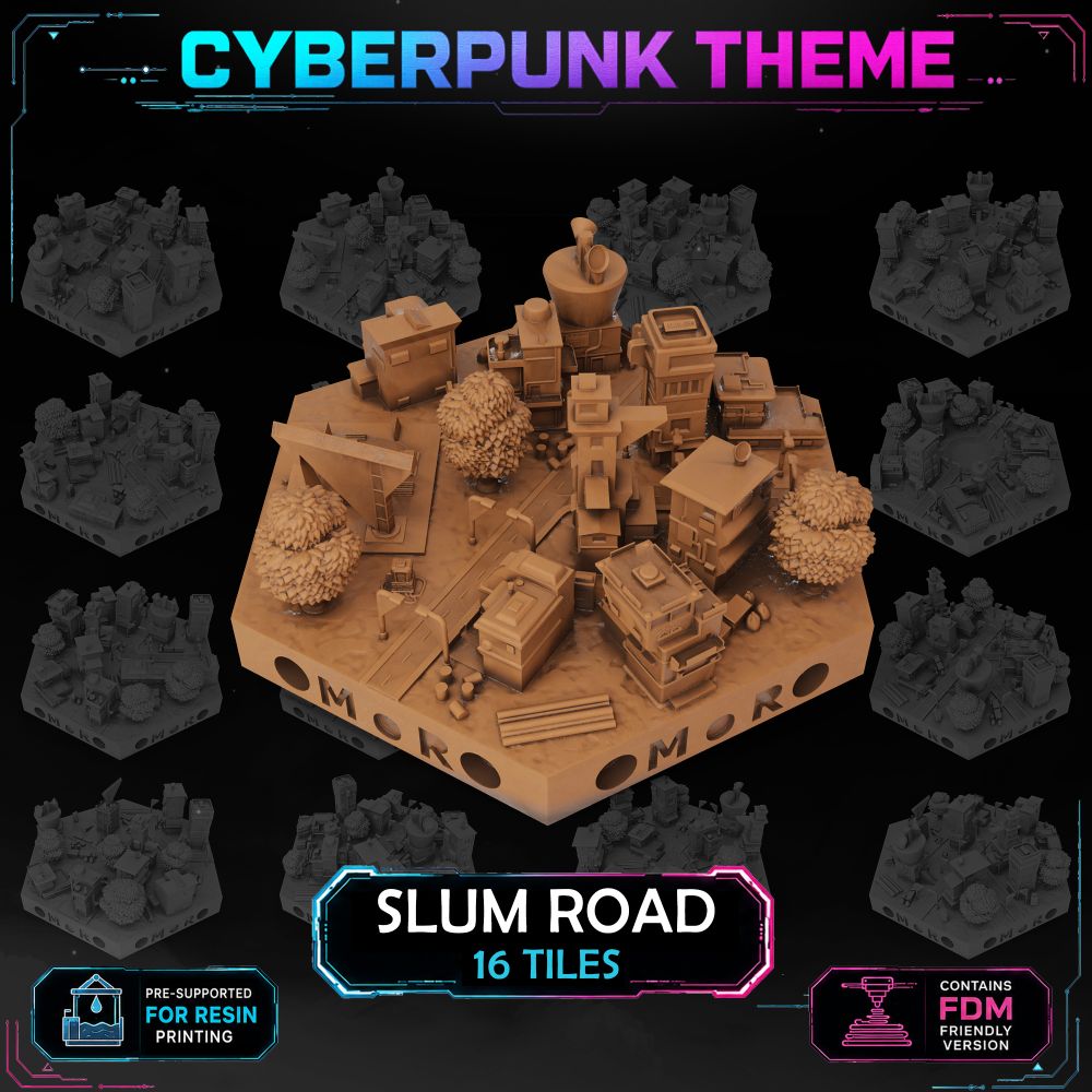 Cyberpunk Slum Road Tiles