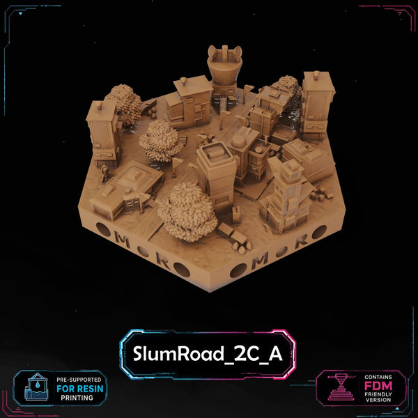 Cyberpunk Slum Road Tiles printable STL tile preview 2