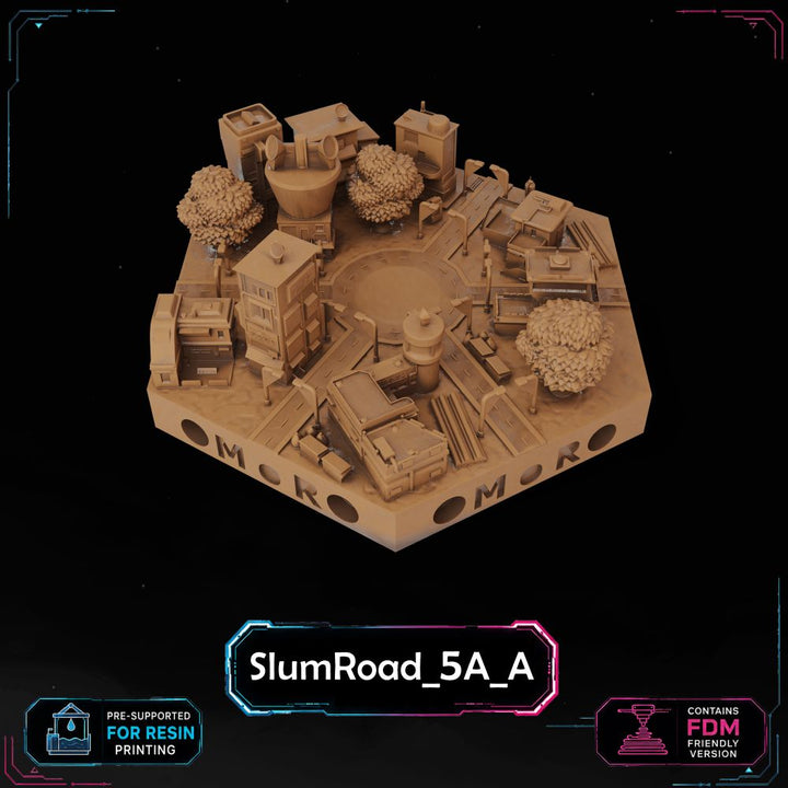 Cyberpunk Slum Road Tiles printable STL tile preview 3 — included tile image 3